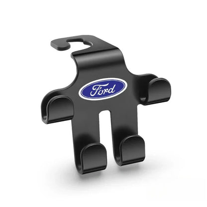 Auto-Logo-Kopfstützenhaken (2 Stück) — Robuste, platzsparende Aufbewahrung für Taschen, Einkäufe und Zubehör