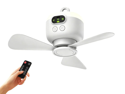 Tragbarer Campingventilator mit LED-Beleuchtung und Fernbedienung