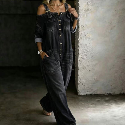 Jumpsuit mit weitem Bein und Taschen