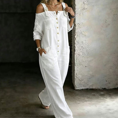 Jumpsuit mit weitem Bein und Taschen